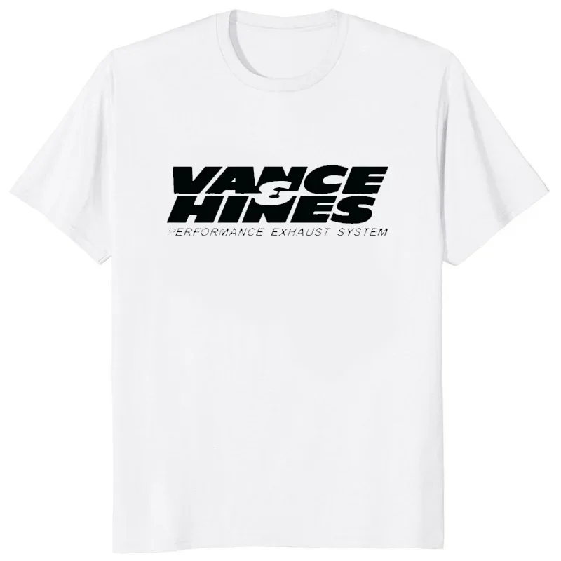 Vance Hines T-Shirt Uomo Moda Stampata Ispirata Ai Sistemi Di Scarico Moto Da Corsa Maglietta Maschile Casual Allentata Harajuku Soft Tees