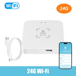 Smart WiFi/Zigbee Human Presence Motion Sensor with MmWave Radar and Microwave Detection, DC5V-Powered (24G WiFi)