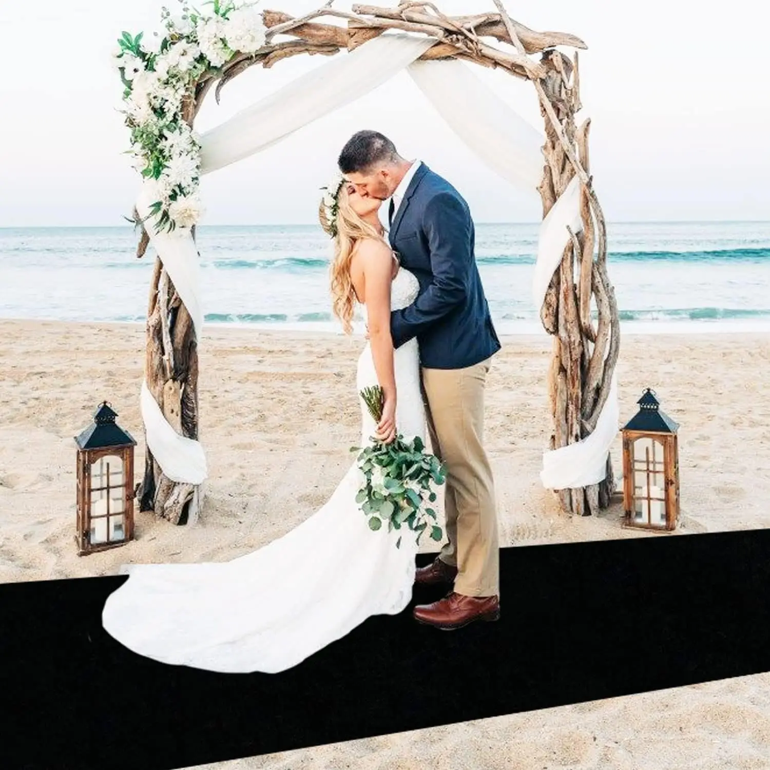 Anti Slip Black Aisle Carpet, Wedding Ceremony, Banquet Party Decoration, Indoor and Outdoor, Church Worship Black Carpet,