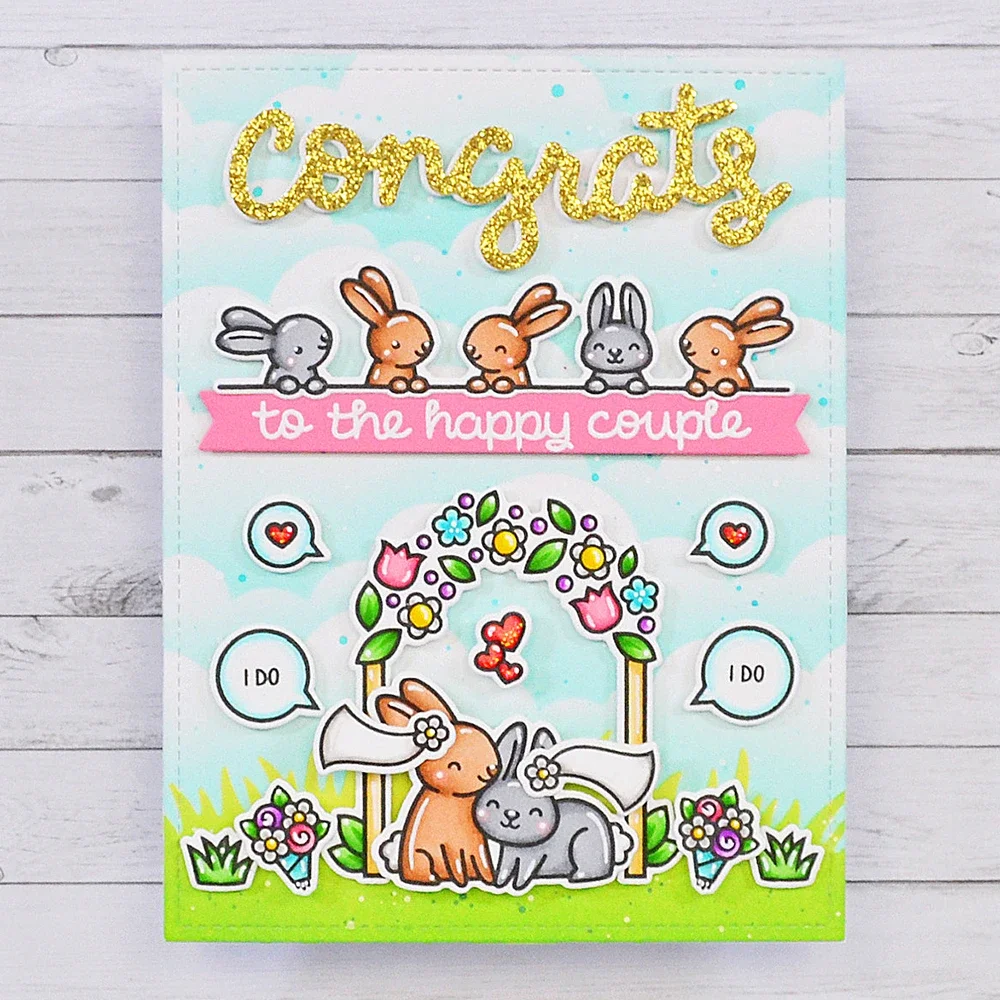 Carrot 'Bout You Happy Couples Speech Bubbles Clear Stamps and Dies for DIY Scrapbooking Embossing Album Decoration Card Making clear stamps clear rubber stamps