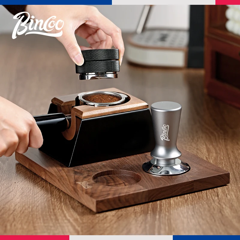 Bincoo 51/53/58/60mm Wood Coffee Filter Tamper Holder Coffee Knock