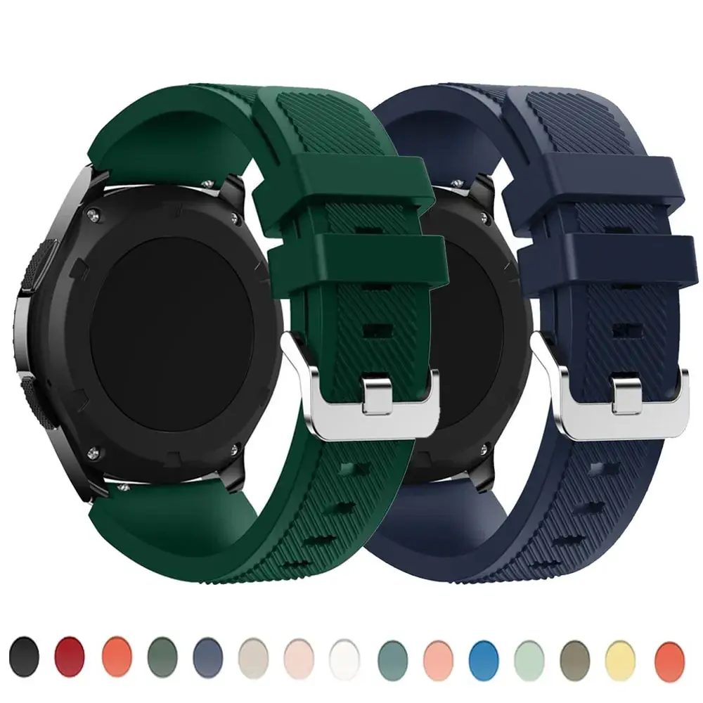 

20mm 22mm Band for Samsung Galaxy Watch 6/5 pro/4 classic/3/active 2/Gear s3 silicone bracelet Huawei GT/2/2e/GT2/3 Pro strap