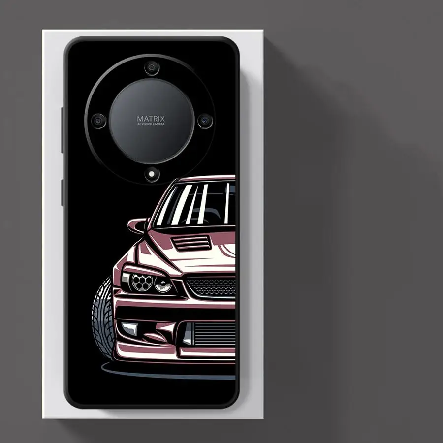 JDM Sports Cars Black Soft Phone Case