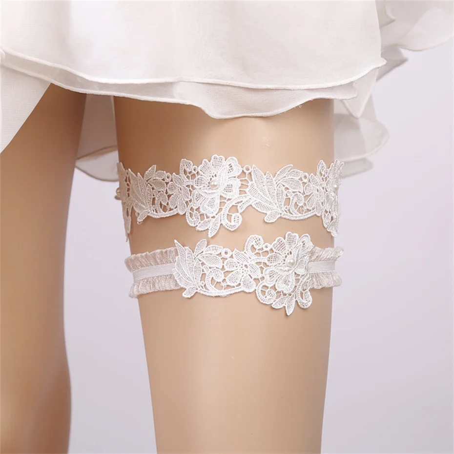 Bridal Garter Belt Bridal Dress Decoration Rhinestone Wedding Garter Leg Accessories Jewelry Flower Lace Garter Suspenders Party Prom Elastic Leg Ring Gift