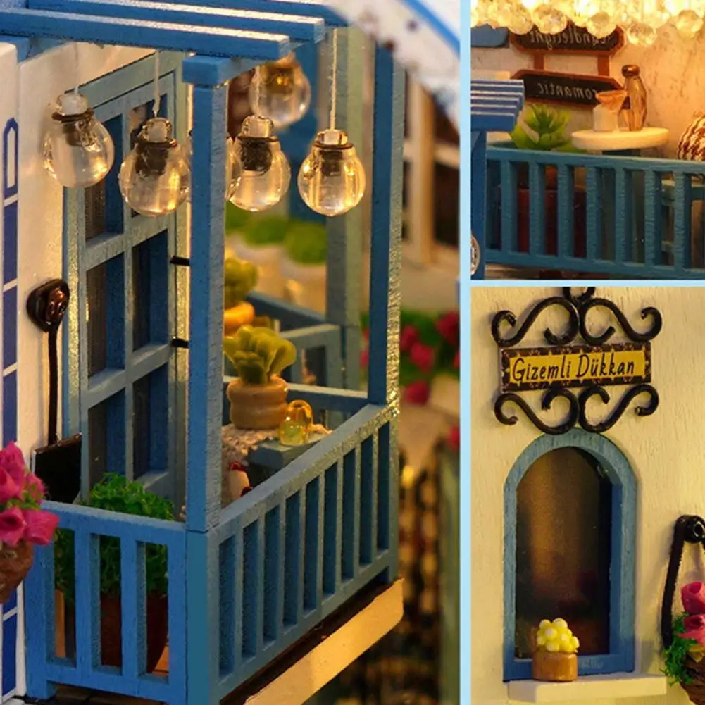 DiyMiniatureHouseKitScaledDownDollhouseReplicaWoodenBookNook