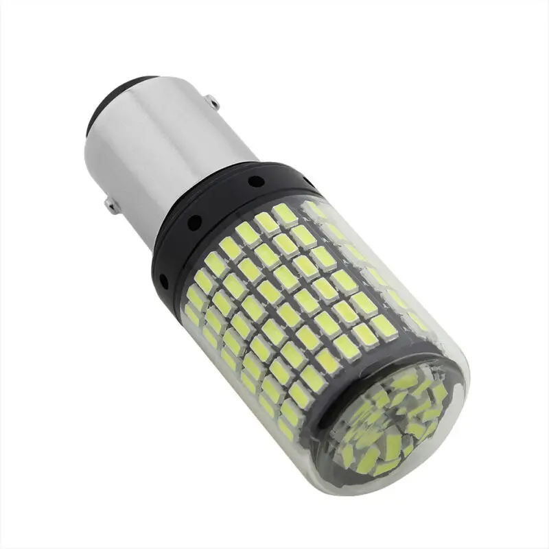 

2*White 1157 BAY15D LED Canbus 144SMD 20W Car Brake Reverse Lamp Tail Light LED Replacement Bulb Daytime Running Signal Light