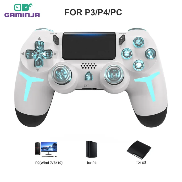 GAMINJA RGB Light Wireless Game Controller For PS4