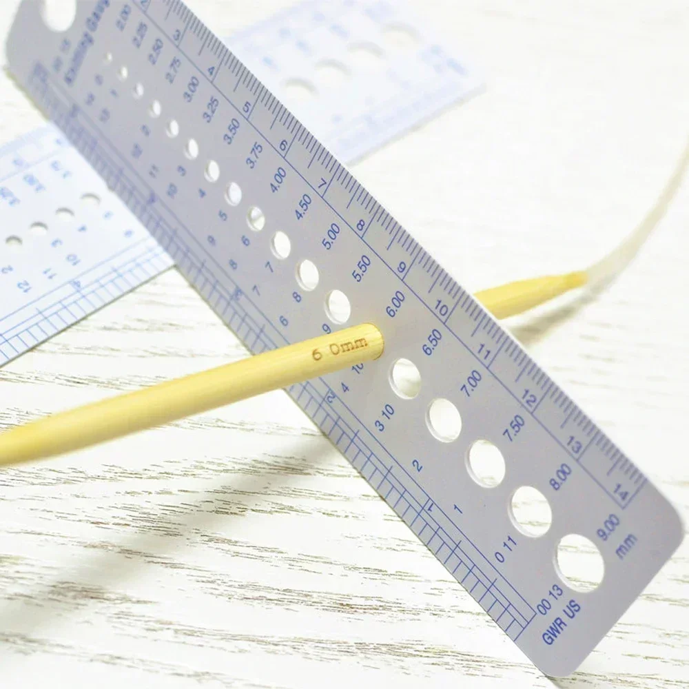 1Pc Rule Knitting Accessories Inch Sewing Ruler Plastic Ruler Needle Gauge Size Measurement Sewing Knitting Tool