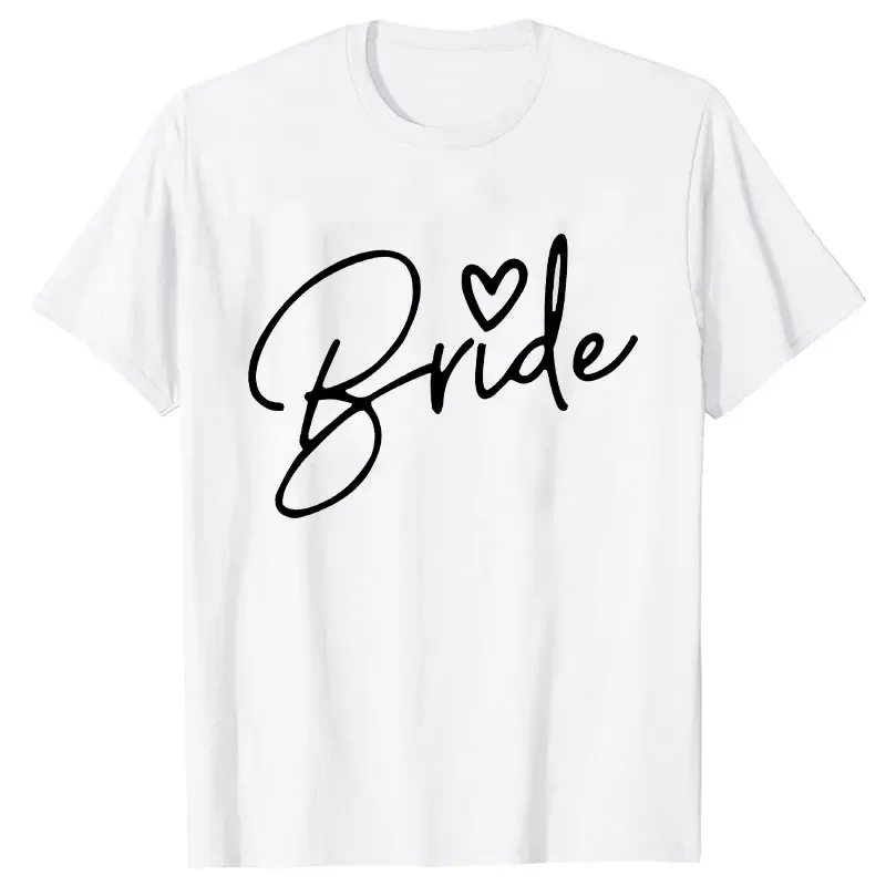 

Y2k Short Sleeves Sunmmer T Shirt Women Team Bride T-shirt Bachelorette Fashion Love Heart Graphic Tshirt Friends Wedding Tops