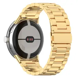Premium Stainless Steel Replacement Strap for Pixel Watch 2 - Stylish Metal Bracelet Accessory (Gold)