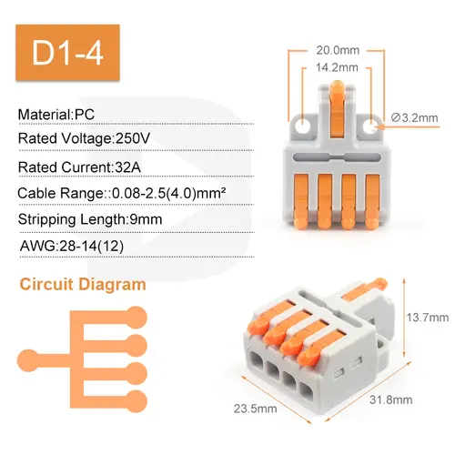 5PCS Fast Wire Connector Push-in Electrical Terminal Block Universal Splicing Wiring Cable Connectors For Cable Connection SPL ﻿ - Image 17