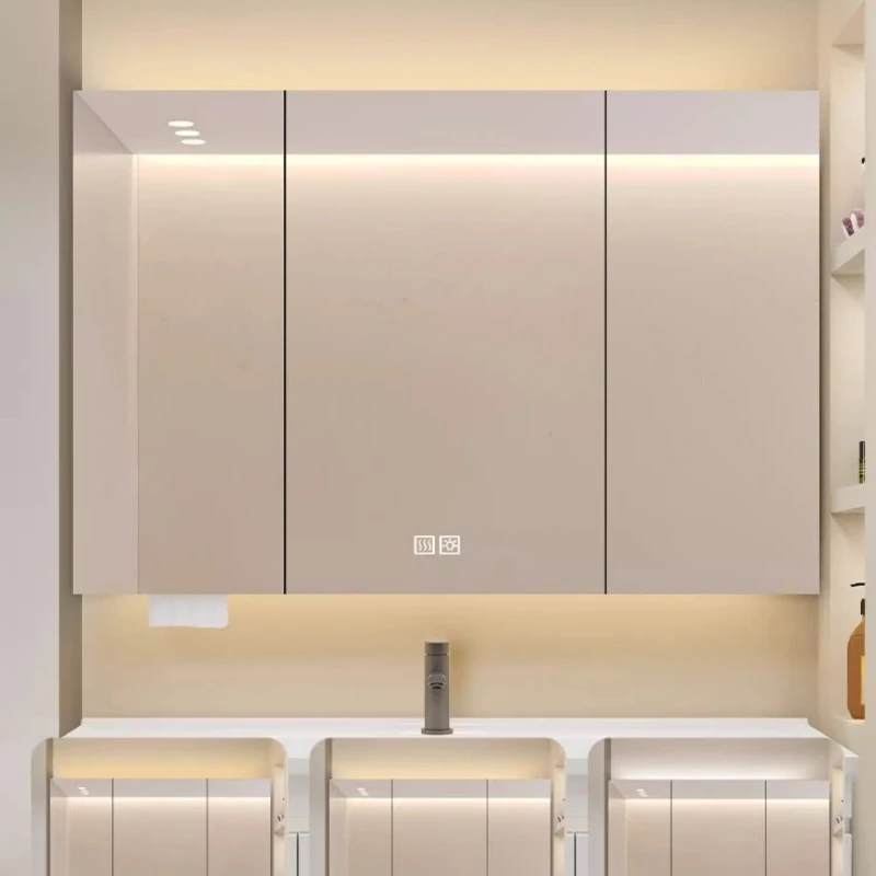 Modern Wall-mounted Mirror Cabinet Stainless Steel Lighted & Anti-fog Smart Mirror Cabinets Designer Bathroom Furniture FYMC 1 Modern Wall-mounted Mirror Cabinet Stainless Steel Lighted & Anti-fog Smart Mirror Cabinets Designer Bathroom Furniture FYMC 1