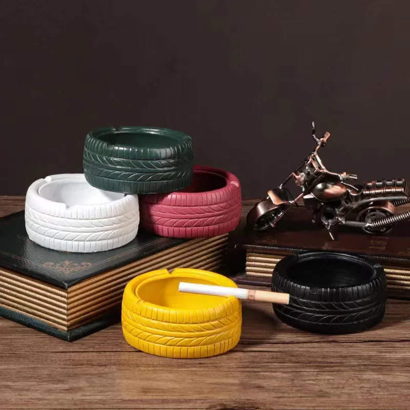 

Creative resin tire ashtray decorations Bar living room Home desk storage ashtray ashtrays boyfriend gift ash tray