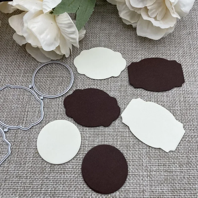 Etikettenrahmen Metall-Stanzformen Schablonen für DIY Scrapbooking Dekorative Prägung Handarbeit Stanzschablone