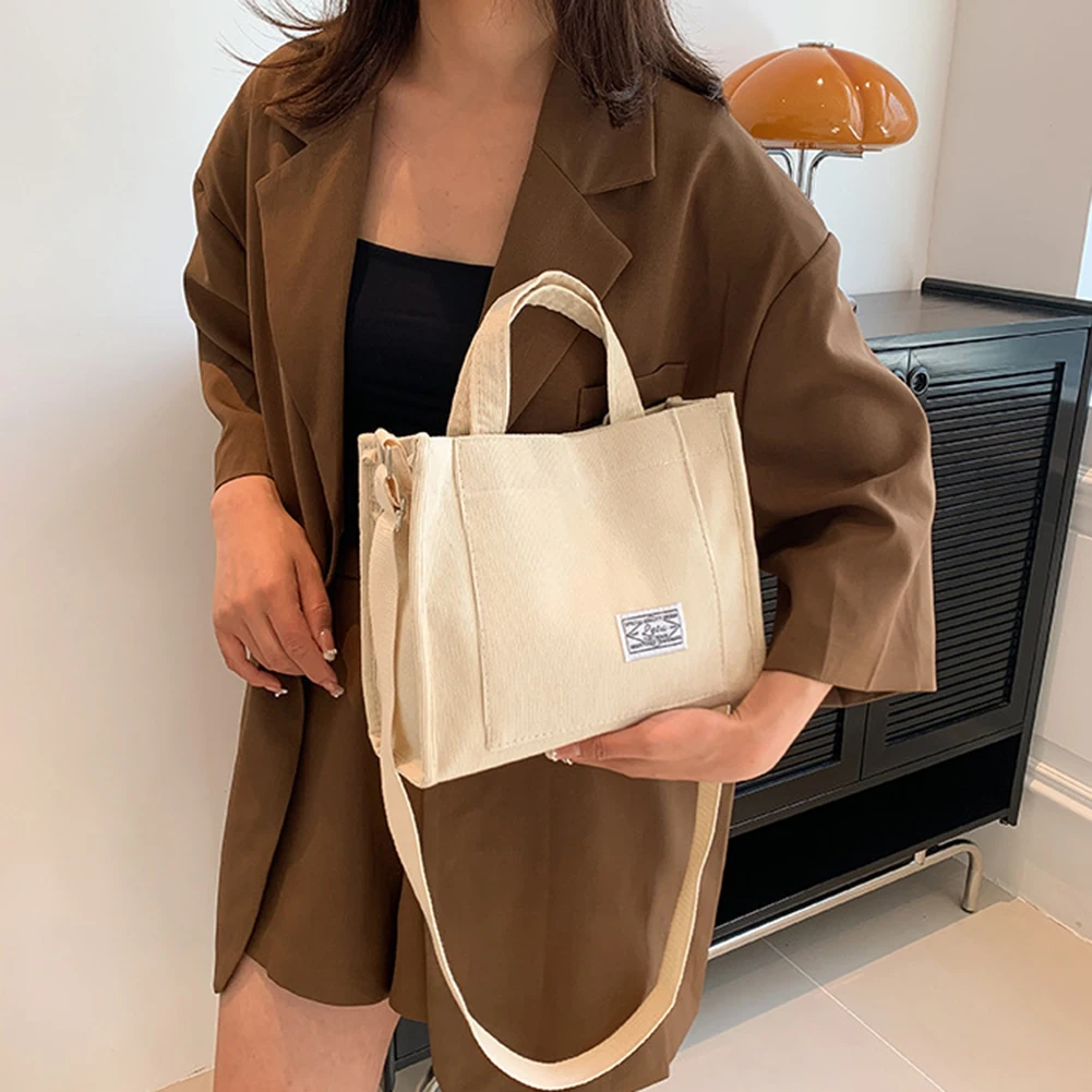 Women's Aesthetic Corduroy Tote Bag