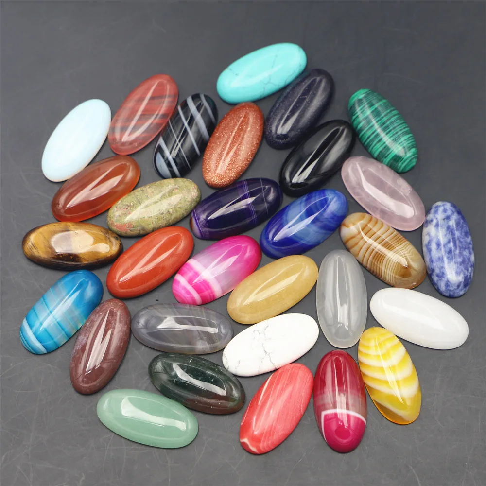 

30x15mm Random Natural Stone Opal Sands Agate Oval Cabochon Setting Bead Fit Pendant Ring Jewelry 20Pcs Wholesale Free Shipping