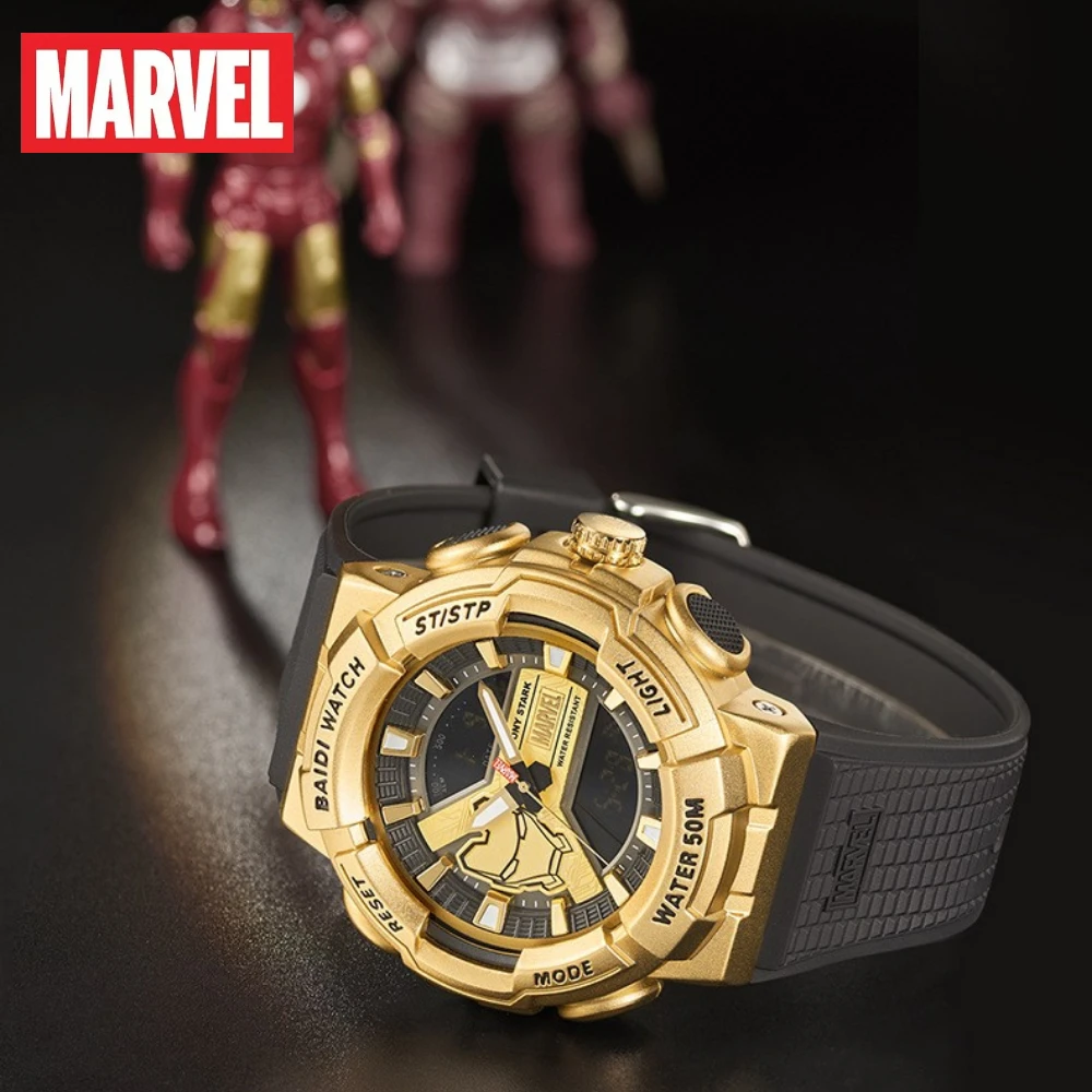 Disney Marvel Ironman Men's Watch Dual Display Big Dial Luminous Waterproof  Digital Clock with Dazzling Colors - AliExpress, image size:1000x1000