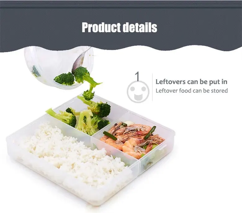 3 Grids Food Storage Box Container Fruit Vegetable Refrigerator Freezer Organizers Sub-Packed Meat Ginger Kitchen Accessories