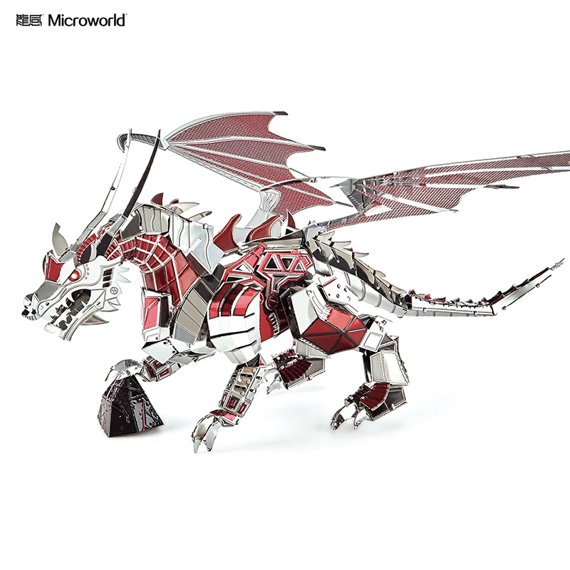 MMZ MODEL Microworld 3D Metal Puzzle kits Flying Dragon Laser Assemble DIY Model Building Kits Toys for Adults Birthday Gifts 4