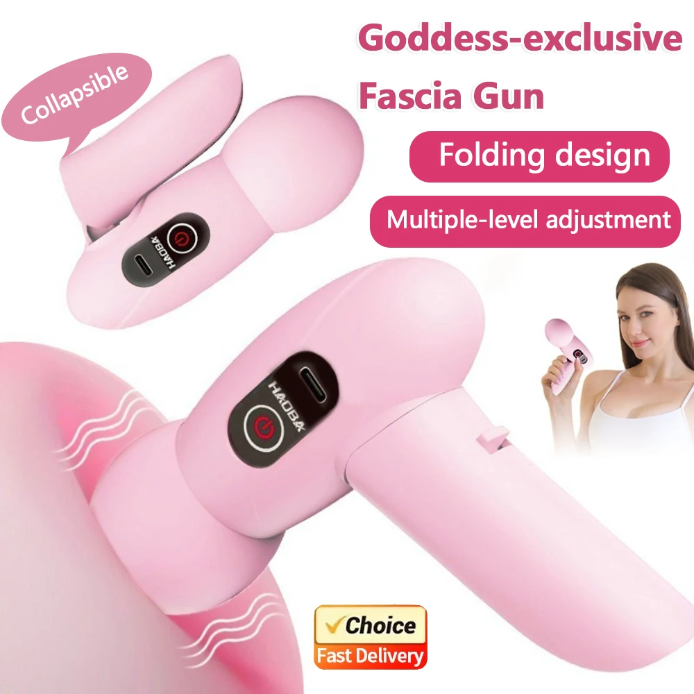 Mini Wireless Silent Massage Gun Handheld Fascial Body Massager Portable  Vibration Stick with Silicone Cover Gift