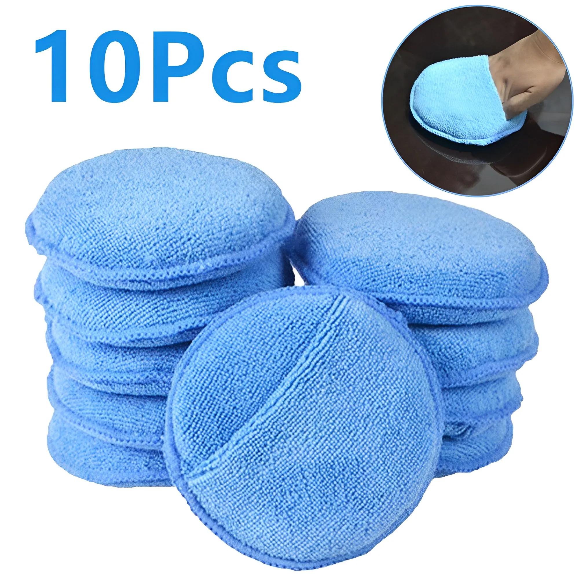 10PcsCarWaxingPolishSponges5InchCarDetailingWaxApplicator