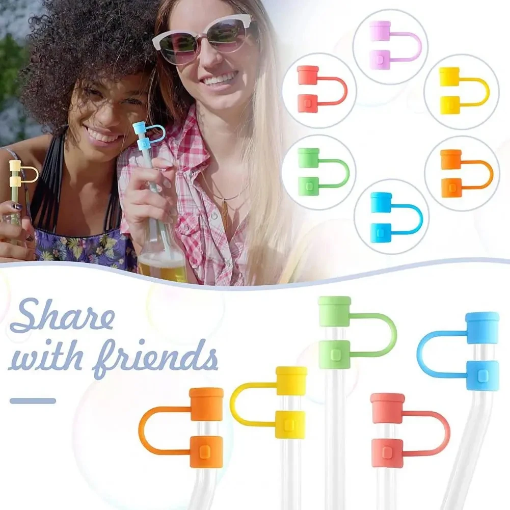 Silicone Straw Tips Cover Reusable Straw Tips Lids Colorful Plug Dust-Proof Drinking Cover Portable Silicone 24Pcs straw covers,straw lid