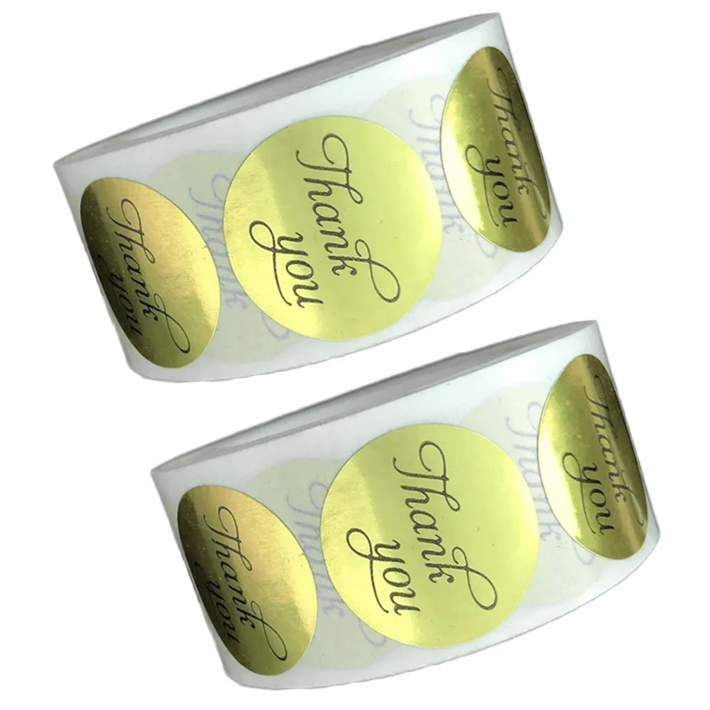 1000Pcs 프리미엄 라운드 식품 안전 라벨 스티커 쿠키 캔디 가방 파티 선물 베이커리 샵용 감사합니다 씰링 스티커