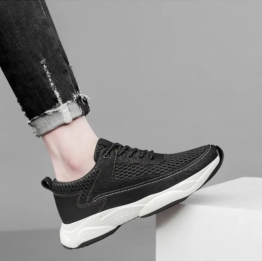 Elevator Sneakers For Men Height Increasing Casual Sports Shoes_voghion.com