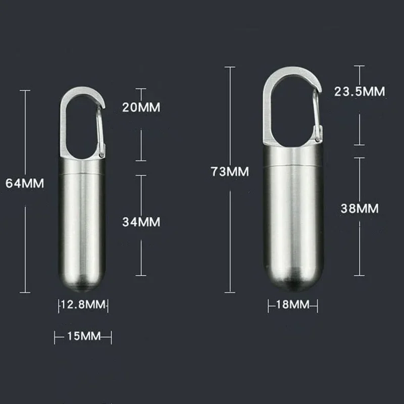 Medicine Storage Container Portable Mini Stainless Steel Sealed Capsule
