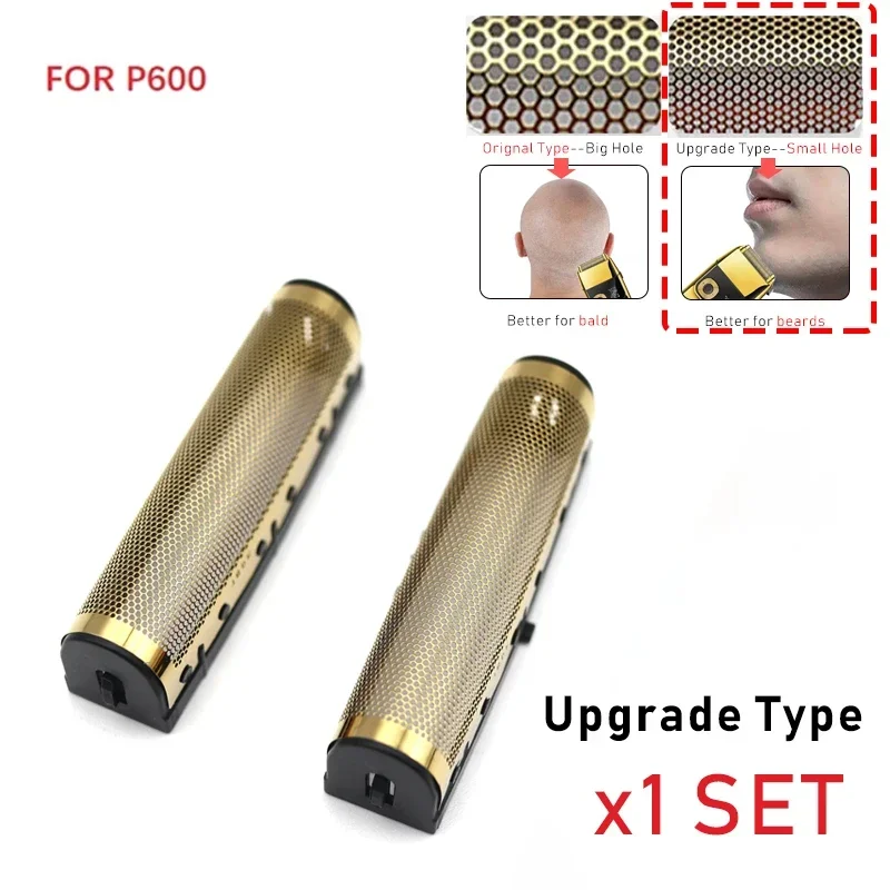 2Pcs Orignal 면도기 면도기 전문 헤어 클리퍼 블레이드 네트 세트 팝 이발사 P600 M7 교체 가능한 커터 헤드