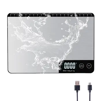 Bilancia per alimenti Bilancia da cucina digitale da 33 libbre/15 kg per once alimentari e grammi Cottura al forno 1 g/0,1 once Gradua precisa USB ricaricabile 1