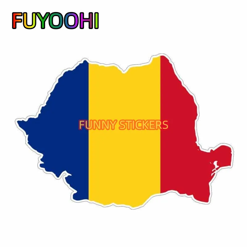 Hot Reflective Romania Map Flag Vinyl Car Stickers for Car Window Trunk ...