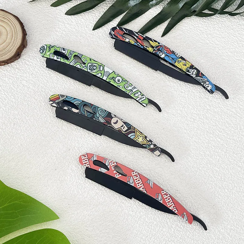 Sharp Barber Razor 1pcs Colourful Professional Manual Shaver Straight Edge Stainless Steel ...