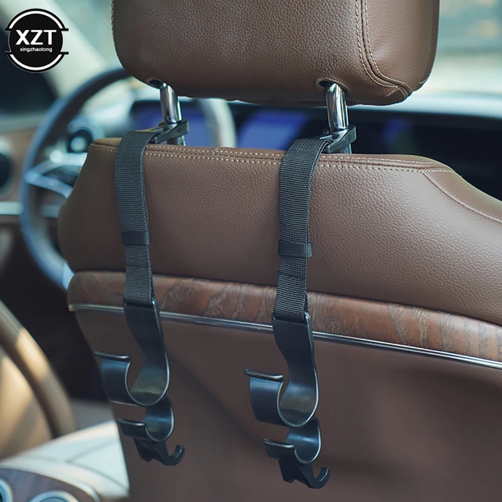 2 Ganci Multiuso Per Auto Da Poggiatesta – In Lega Di Zinco, Ruotabili 360°, Portata 25kg – Organizer Portaborse E Accessori - 2