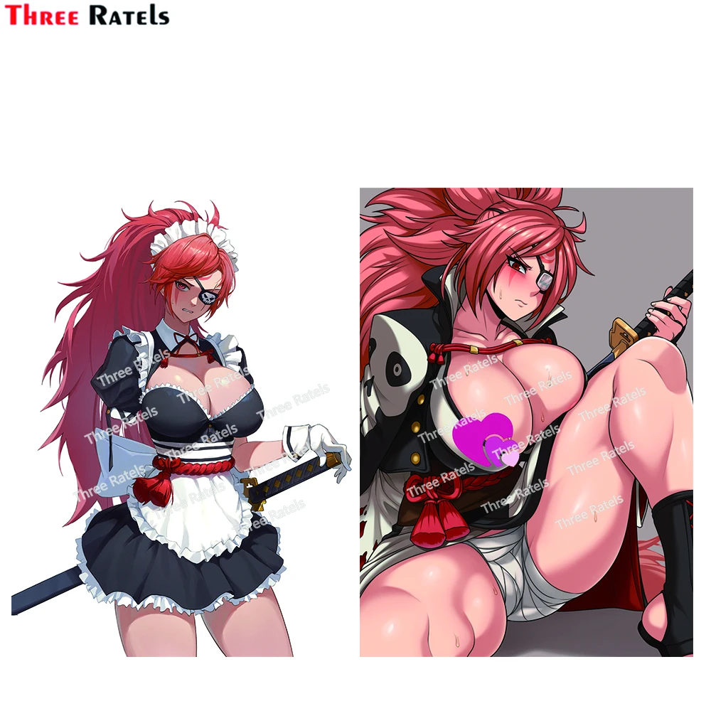 

Three Ratels H393 Baiken Guilty Gear Stikers And Decals For Room Wall Toilet Mirror Decoration Funny Waterproof Material