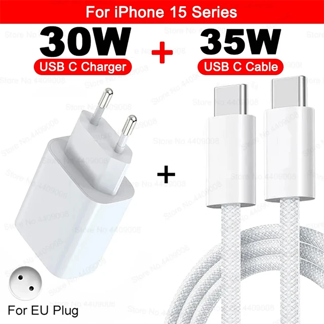 ตัวเลือกสินค้า ชาร์จเร็ว 30W สำหรับ iPhone 15 14 Pro Max สายชาร์จ USB-C