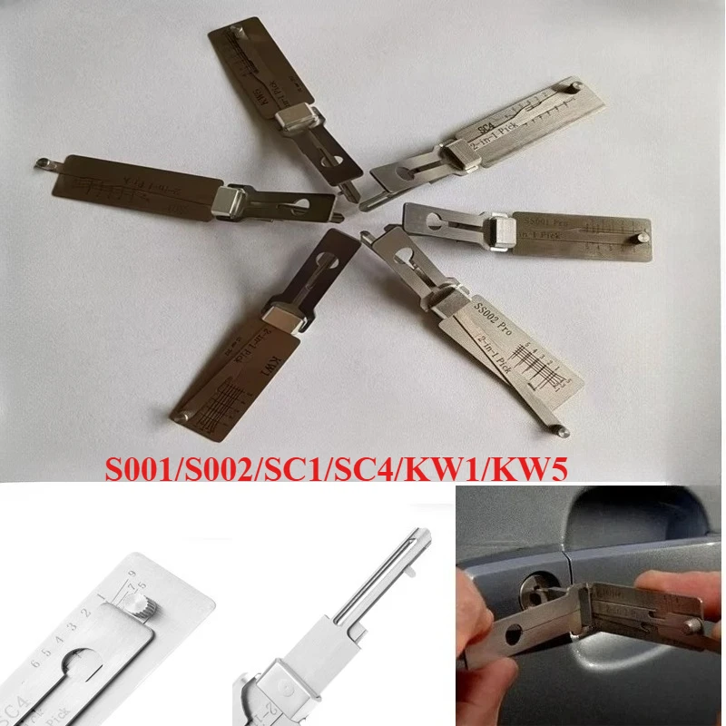 Lishi รูปแบบเครื่องมือ SC1 SC4 SS001 PRO SS002 PRO 2in1 เครื่องมือช่างกุญแจ Master Key ถอดรหัส Micha ถอดรหัส gansuas lockpick ชุด wytry 1