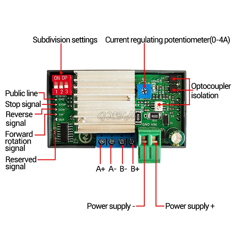 Stepper Motor Driver Drive Integrated 42 57 Forward Reverse Control Angle Pulse Speed PLC Serial Communication