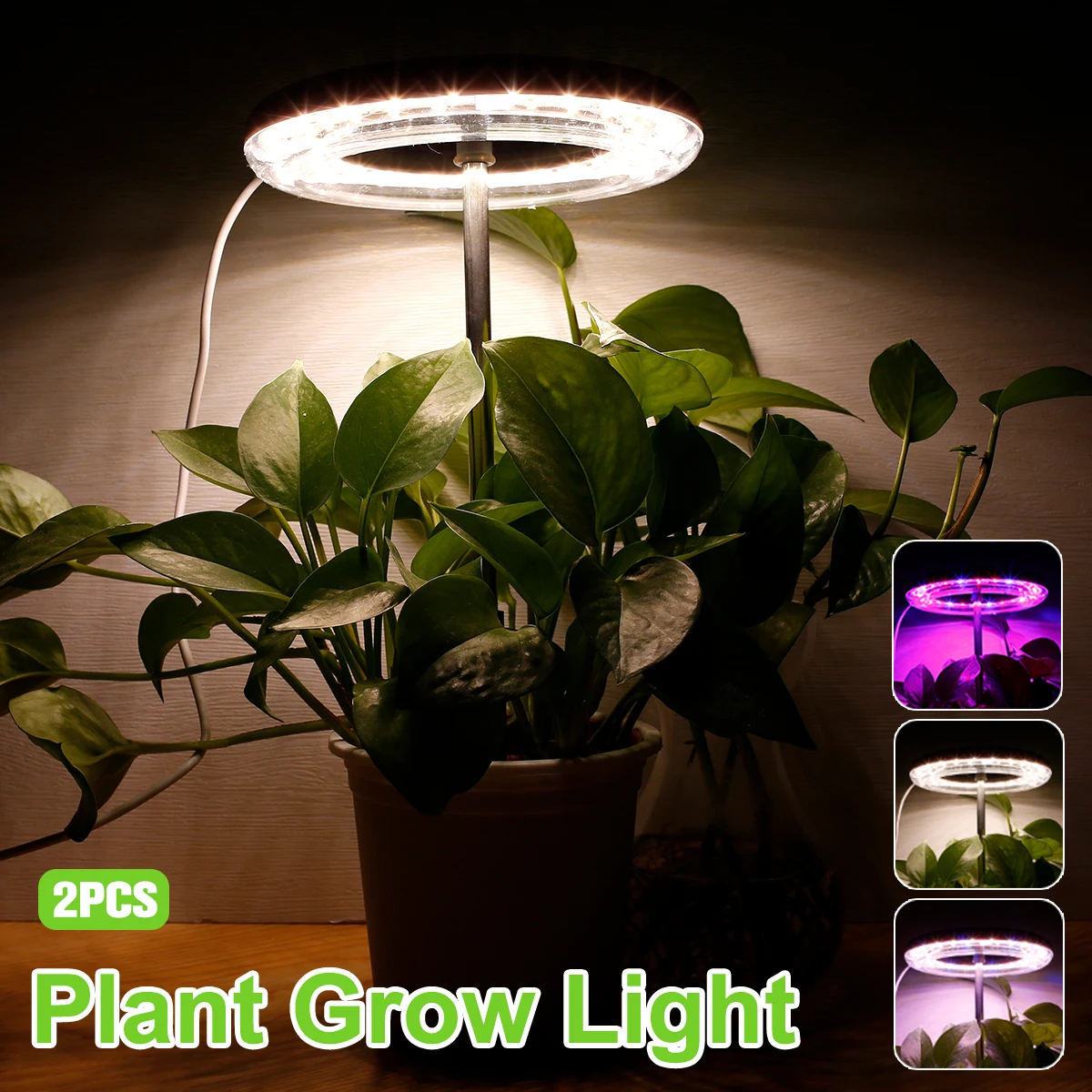 

Plant Grow Light Full Spectrum 360° Rotating LED Growing Lamp Height Adjustable Halo Grow Light with 9 Dimmable Brightness
