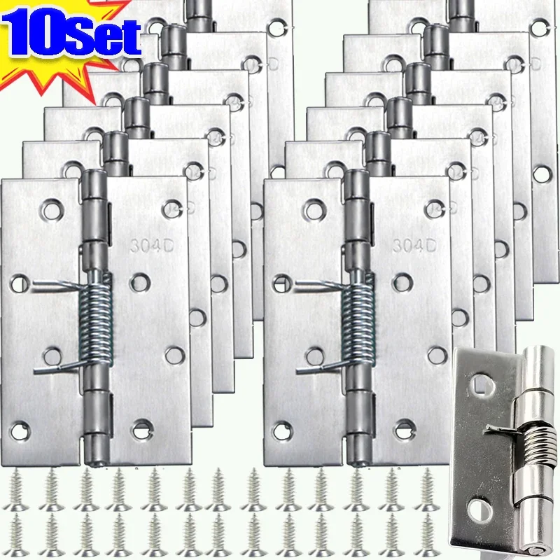 Cabinet Hinges Spring Self-closing Hinge Stainless Steel Load for Door Windows Closer Automatic Bounce Furniture Hardware 10/1PCS