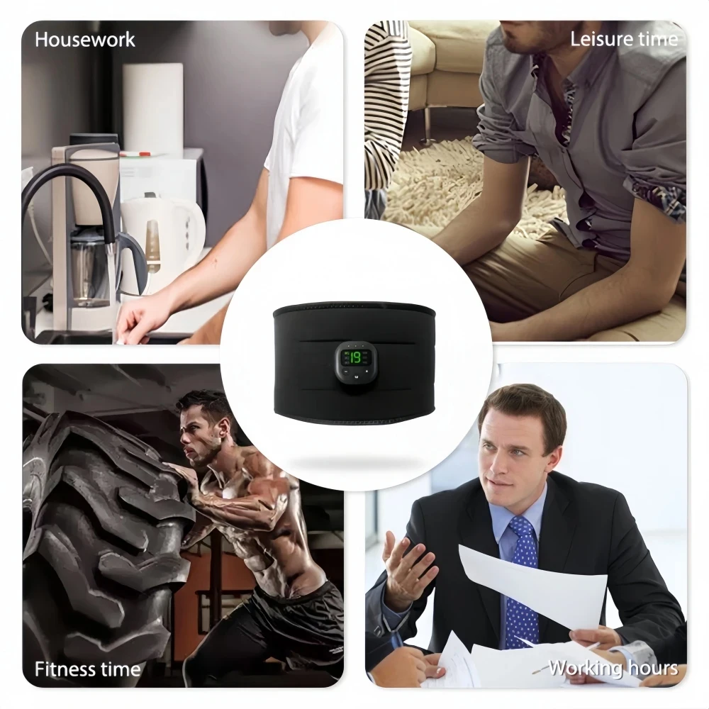 USB-Elektro-EMS-Massage, Bauchtraining, Körperformungsmassagegerät, 19 Muskelstimulation, Graphenband 2023_voghion.com