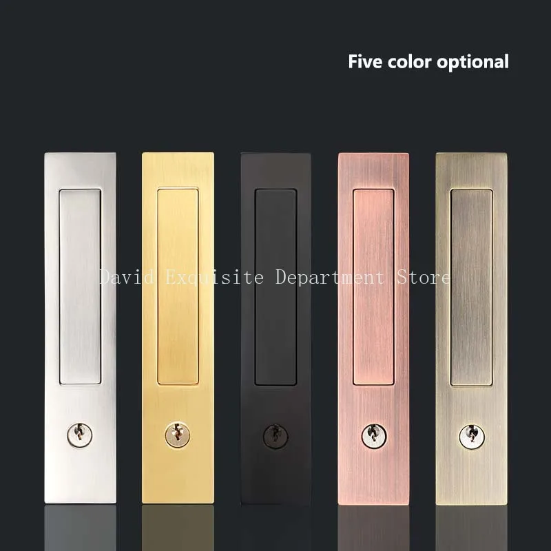 New sliding door lock, sliding door, wooden door, bathroom, bedroom, double-sided spring embedded folding door hook clasps