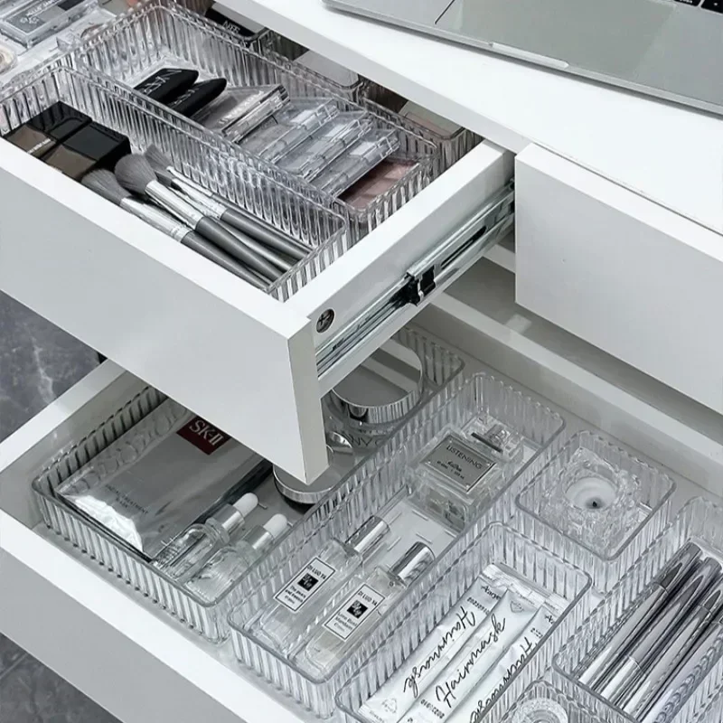 Unlimited Desk Drawer Organizers Set Plastic Bathroom Storage Makeup Organizer Clear Transparent Storage Box Bins