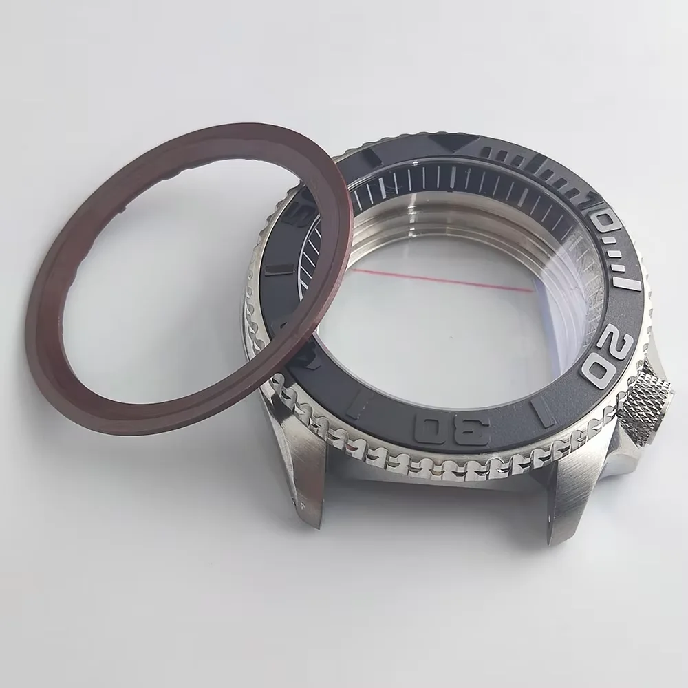 Watch Screen Protector Case Watch Screen Protector Apple Watch Screen Protector Case Watch Case Watch Protective Case Watch Cover Watch Protective Cover Bumper Protective Case 42mm Convex Sapphire Glass Stainless Steel Silver Case Fit NH34 NH 35 NH36 Movement Waterproof Case 22mm Strap 28.5mm Dial