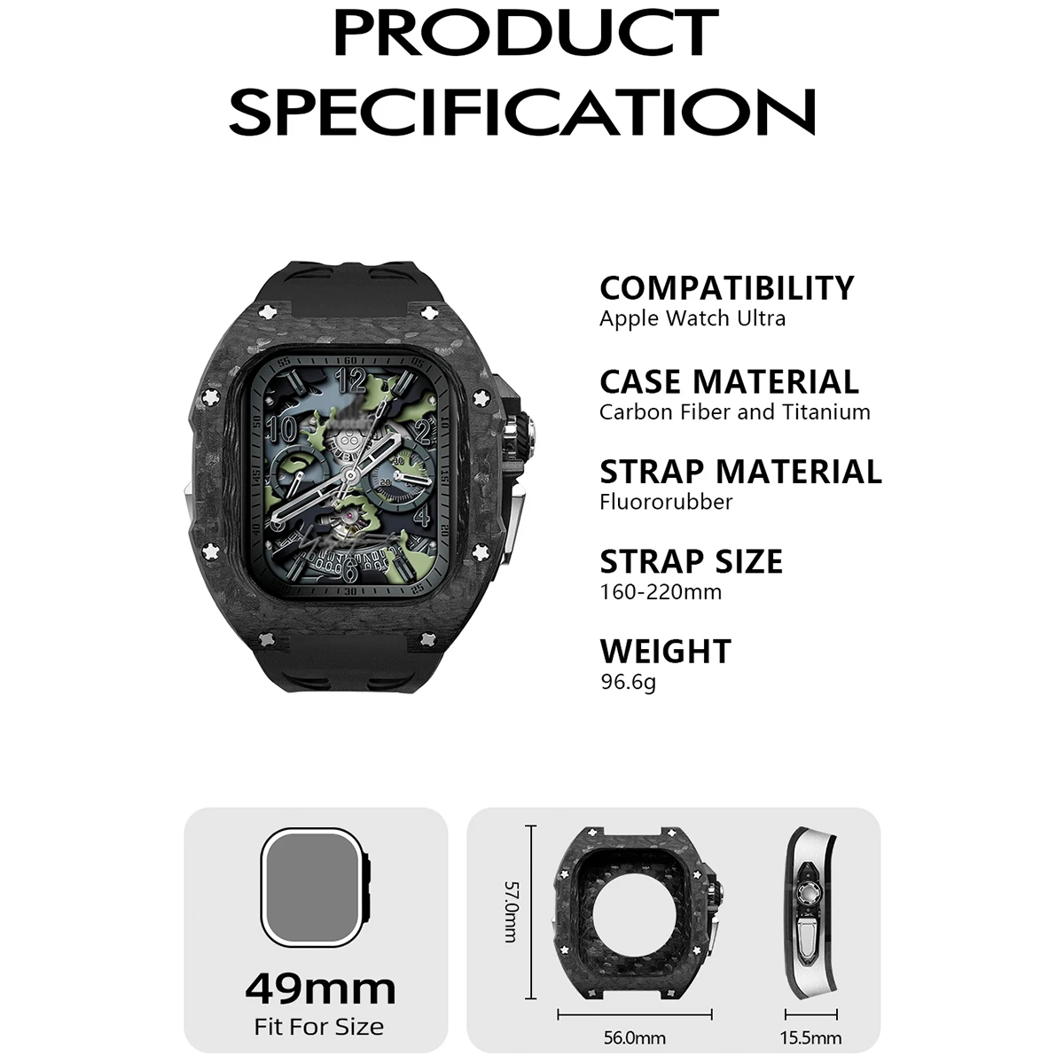 新しいカーボンファイバーケース Apple Watch Ultra 3 49mm 改造キット