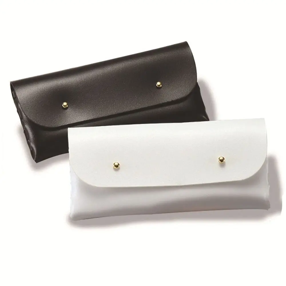 

White PU Leather Glasses Bag Korean Style Waterproof Sunglasses Pouch Black Eyewear Protector Case Glasses Storage Bag Female