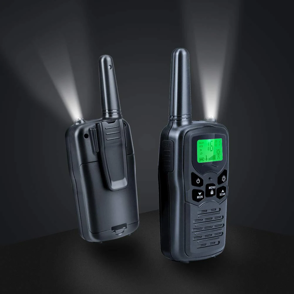Long Range Adults Walkie Talkies Two-Way Radios with 22 Channels FRS  LCD Display with LED Flashlight for Field Biking Hiking