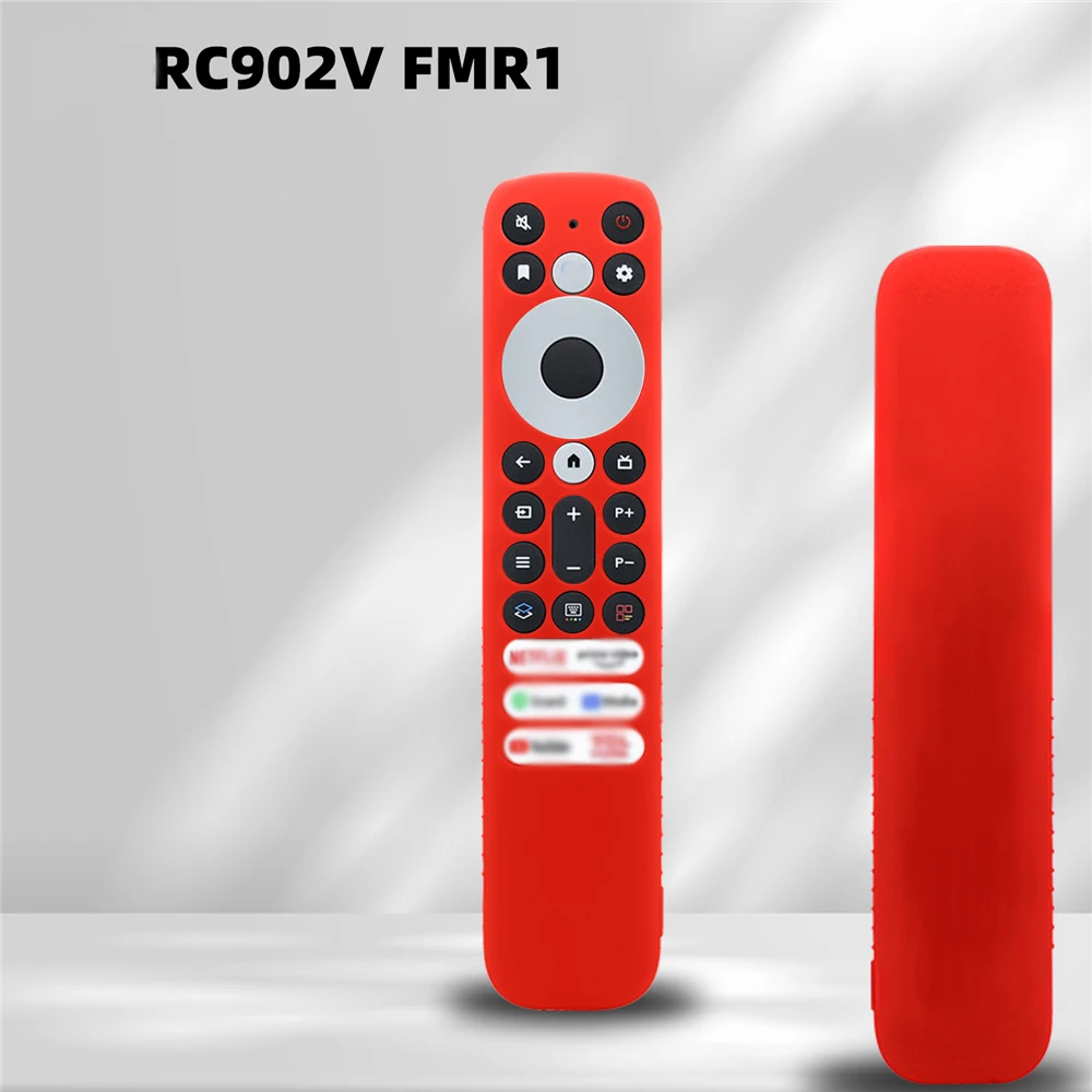 Silicone Remote Control Cover Case with Lanyard Anti Slip Television Remote Cover All Inclusive for TCL RC902V FMR1 Voice silicone remote case,silicone remote cover,silicone remote sleeve,remote controller cover,silicone case protector