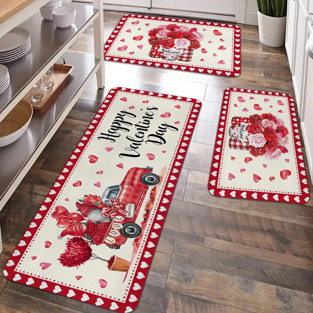 Valentine's Day kitchen carpet, 1
