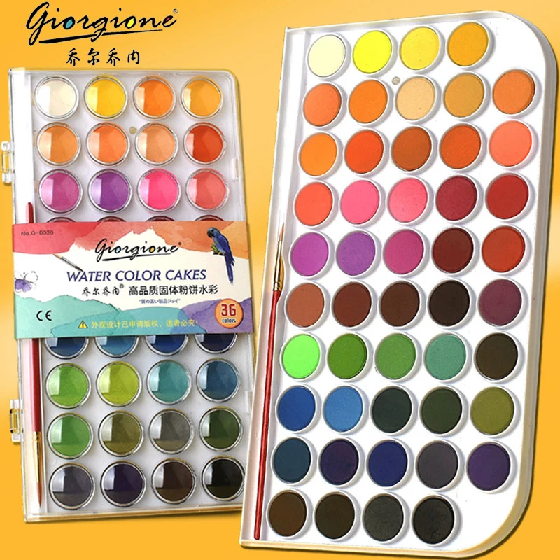 Gouache Paint Portable Solid Watercolor Accessories Powder Pigment Art Supplies 12/16/24/28/36/48 Color Set
